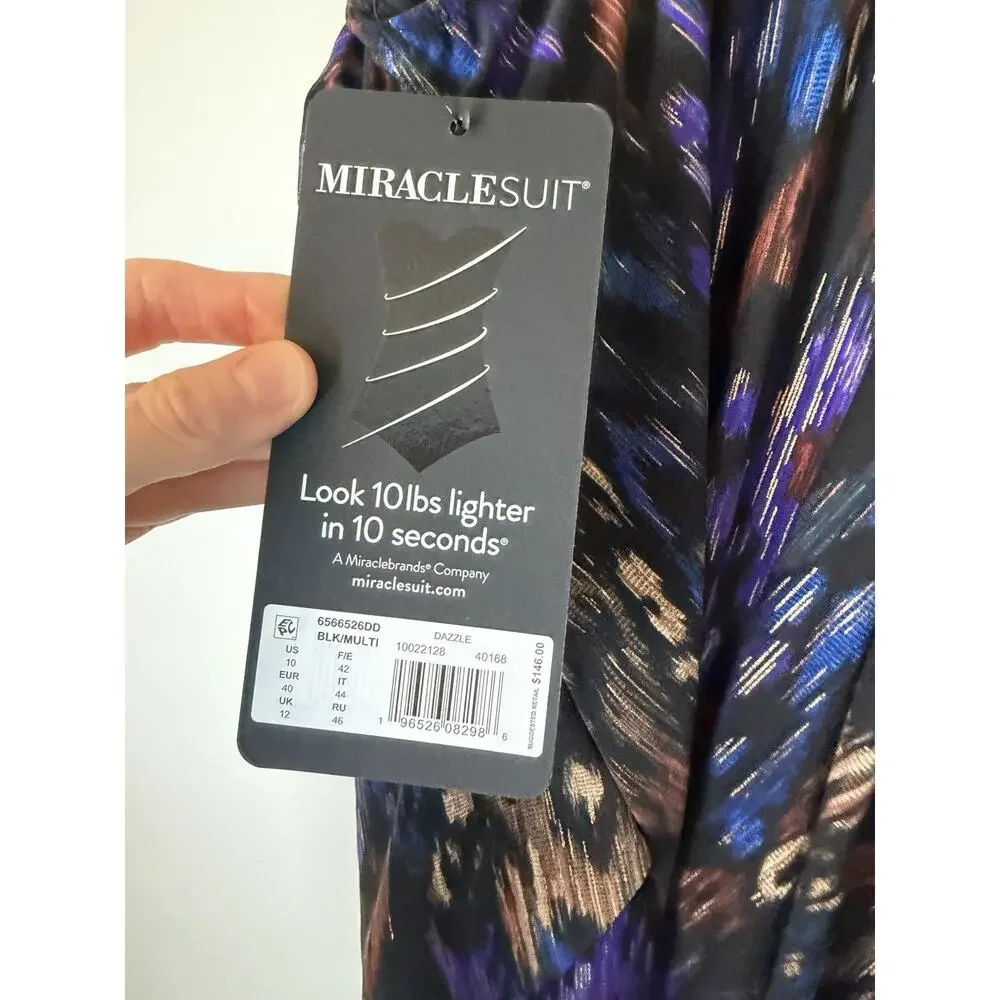 Miraclesuit Dazzle Tankini Top With Underwire in Tapiz Sz 10 NWT $146